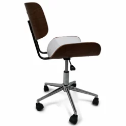 Simpli Home Dax Swivel Adjustable Executive Computer Bentwood Office Chair In Black And Natural -CYMAX Sales 2134532 4 L