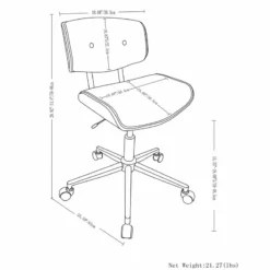 Simpli Home Dax Swivel Adjustable Executive Computer Bentwood Office Chair In Black And Natural -CYMAX Sales 2134532 7 L