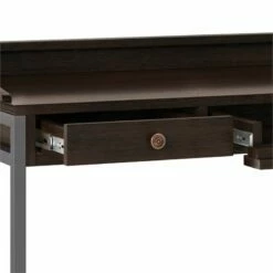 Simpli Home Ralston 60" Industrial Solid Wood Computer Desk In Charcoal Brown -CYMAX Sales 2134554 3 L