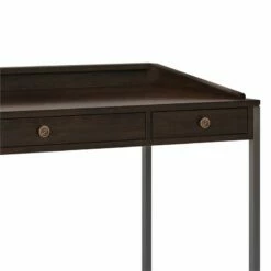 Simpli Home Ralston 60" Industrial Solid Wood Computer Desk In Charcoal Brown -CYMAX Sales 2134554 4 L