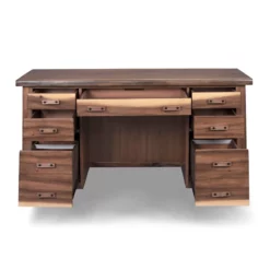Homestyles Forest Retreat Wood Pedestal Desk In Brown -CYMAX Sales 2134674 3 L