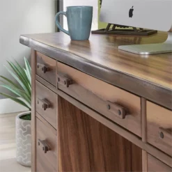 Homestyles Forest Retreat Wood Pedestal Desk In Brown -CYMAX Sales 2134674 4 L