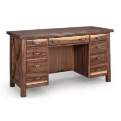 Homestyles Forest Retreat Wood Pedestal Desk In Brown -CYMAX Sales 2134674 5 L