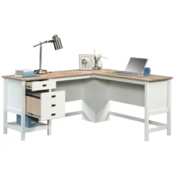 Sauder Cottage Road Engineered Wood L-Shaped Home Office Desk In Soft White 21 Sauder Cottage Road Engineered Wood L-Shaped Home Office Desk In Soft White -CYMAX Sales 2135062 1 L