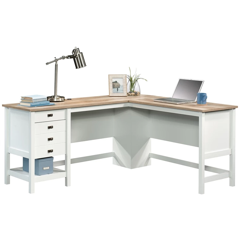 Sauder Cottage Road Engineered Wood L-Shaped Home Office Desk In Soft White 5 Sauder Cottage Road Engineered Wood L-Shaped Home Office Desk In Soft White - Image 3