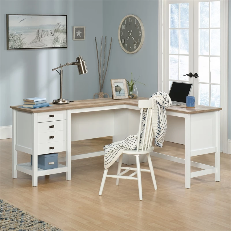 Sauder Cottage Road Engineered Wood L-Shaped Home Office Desk In Soft White 7 Sauder Cottage Road Engineered Wood L-Shaped Home Office Desk In Soft White - Image 5