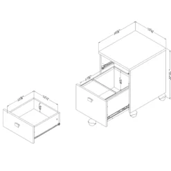 Desk And 2 Drawer Mobile File Cabinet Set In Pure White -CYMAX Sales 2136234 4 L