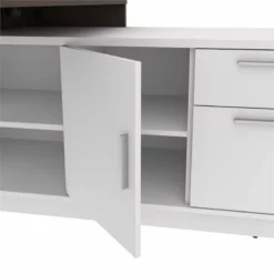 Bestar Equinox 2 Piece Set Wooden L Shaped Office Set In Antigua And White -CYMAX Sales 2138706 4 L 1
