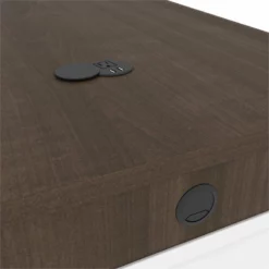 Bestar Equinox 2 Piece Set Wooden L Shaped Office Set In Bark Gray And White -CYMAX Sales 2138706 6 L