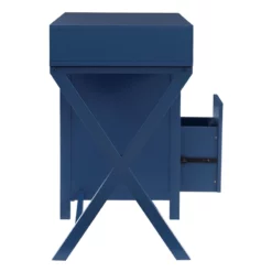 Linon Peggy Side Storage Wood Desk With 4 Drawers Rose Gold Hardware In White -CYMAX Sales 2141840 8 L