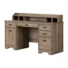 Versa Computer Office Desk With Power Bar-Weathered Oak-South Shore -CYMAX Sales 2147672 L
