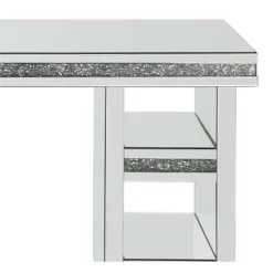 ACME Noralie Rectangular 4-Shelf Writing Desk In Clear And Mirrored -CYMAX Sales 2148889 8 L