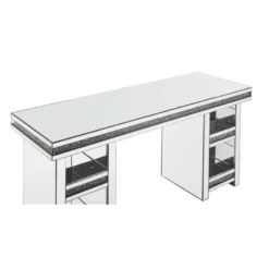 ACME Noralie Rectangular 4-Shelf Writing Desk In Clear And Mirrored -CYMAX Sales 2148889 9 L