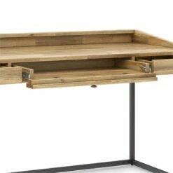Simpli Home Ralston 60" Industrial Solid Wood Computer Desk In Charcoal Brown -CYMAX Sales 2151889 4 L