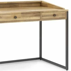 Simpli Home Ralston 60" Industrial Solid Wood Computer Desk In Charcoal Brown -CYMAX Sales 2151889 5 L