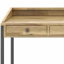 Simpli Home Ralston 60" Industrial Solid Wood Computer Desk In Charcoal Brown -CYMAX Sales 2151889 6 L