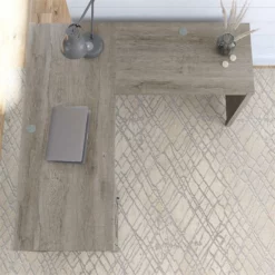 Cottage Grove 60W L Shaped Desk With Storage In Restored Gray - Engineered Wood -CYMAX Sales 2154597 3 L