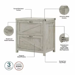 Cottage Grove 60W L Desk With File Cabinet In Restored Gray - Engineered Wood 41 Cottage Grove 60W L Desk With File Cabinet In Restored Gray - Engineered Wood -CYMAX Sales 2154613 3 L