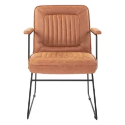 GT Chair In Navy Faux Leather With Black Sled Base 29 GT Chair In Navy Faux Leather With Black Sled Base -CYMAX Sales 2157946 2 L