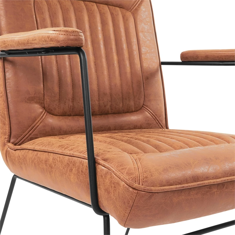 GT Chair In Navy Faux Leather With Black Sled Base 13 GT Chair In Navy Faux Leather With Black Sled Base - Image 11