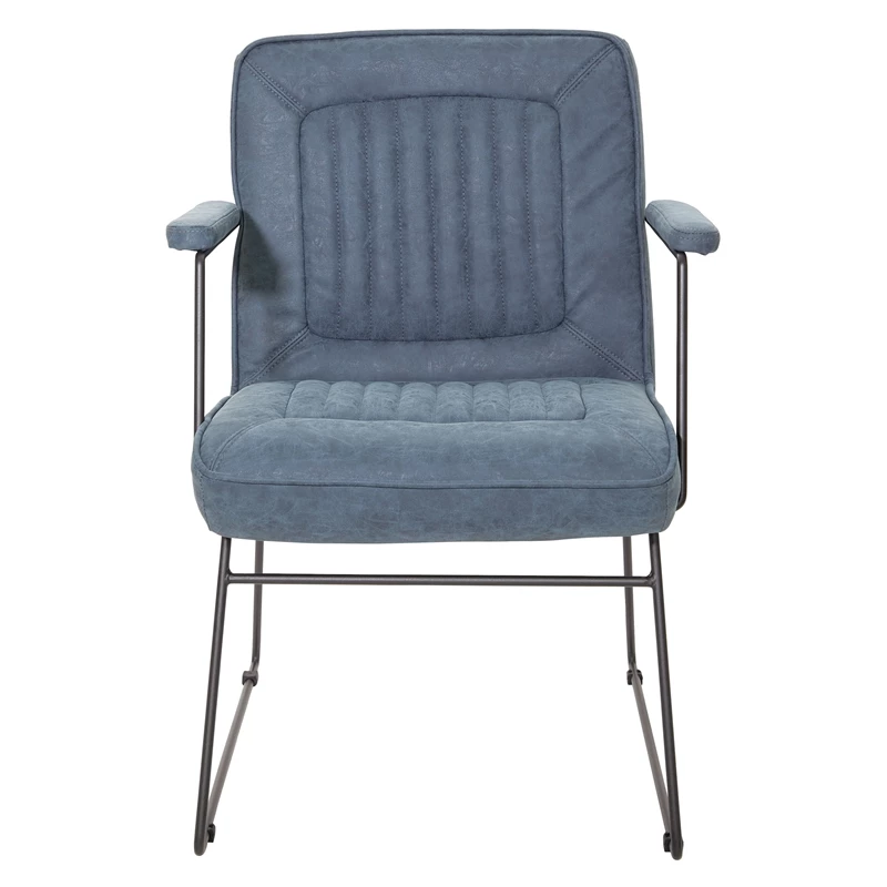 GT Chair In Navy Faux Leather With Black Sled Base 4 GT Chair In Navy Faux Leather With Black Sled Base - Image 2