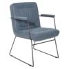 GT Chair In Navy Faux Leather With Black Sled Base -CYMAX Sales 2157947 L