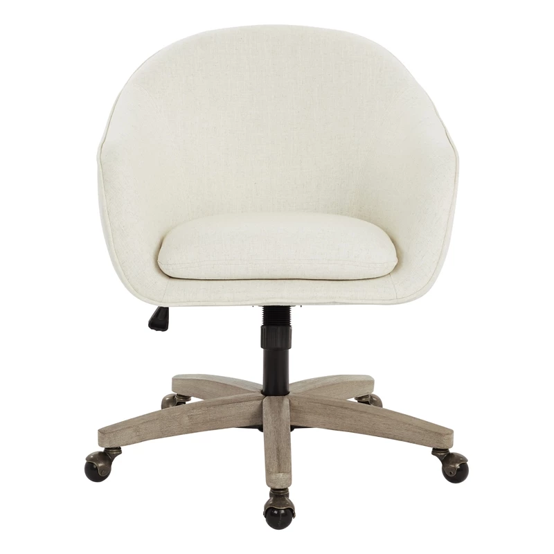 Nora Office Chair In Linen Cream Fabric With Gray Brush Wood Base KD 17 Nora Office Chair In Linen Cream Fabric With Gray Brush Wood Base KD - Image 15