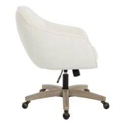 Nora Office Chair In Linen Cream Fabric With Gray Brush Wood Base KD 36 Nora Office Chair In Linen Cream Fabric With Gray Brush Wood Base KD -CYMAX Sales 2162550 2 L