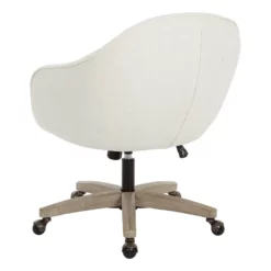 Nora Office Chair In Linen Cream Fabric With Gray Brush Wood Base KD 38 Nora Office Chair In Linen Cream Fabric With Gray Brush Wood Base KD -CYMAX Sales 2162550 4 L