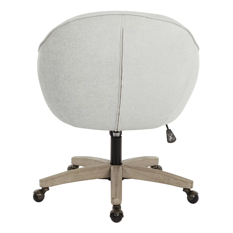 Nora Office Chair In Linen Cream Fabric With Gray Brush Wood Base KD 6 Nora Office Chair In Linen Cream Fabric With Gray Brush Wood Base KD - Image 4