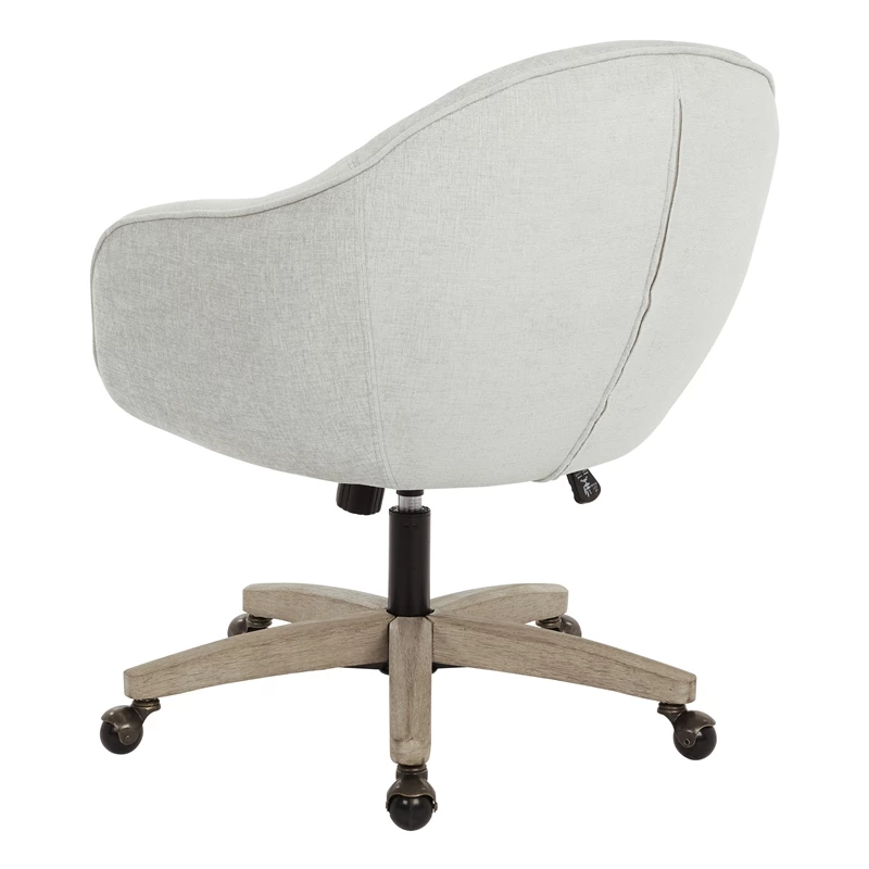 Nora Office Chair In Linen Cream Fabric With Gray Brush Wood Base KD 7 Nora Office Chair In Linen Cream Fabric With Gray Brush Wood Base KD - Image 5