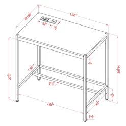 Furniture Of America Grae Wood Writing Desk With USB Port In Pink -CYMAX Sales 2162745 L