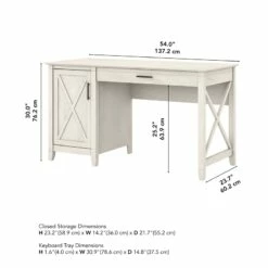 Key West 54W Computer Desk With Storage In Washed Gray - Engineered Wood -CYMAX Sales 2163751 11 L