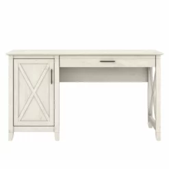 Key West 54W Computer Desk With Storage In Linen White Oak - Engineered Wood -CYMAX Sales 2163751 9 L 2