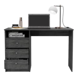 TUHOME Andalucia 3 Drawer Computer Desk Manufactured Wood Desks In Gray -CYMAX Sales 2170401 10 L