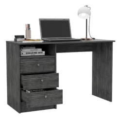 TUHOME Andalucia 3 Drawer Computer Desk Manufactured Wood Desks In Gray -CYMAX Sales 2170401 11 L