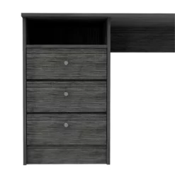 TUHOME Andalucia 3 Drawer Computer Desk Manufactured Wood Desks In Gray -CYMAX Sales 2170401 2 L