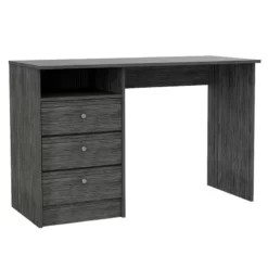 TUHOME Andalucia 3 Drawer Computer Desk Manufactured Wood Desks In Gray