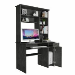 TUHOME Compu 180 Hutch Desk Engineered Wood Desks In Black 38 TUHOME Compu 180 Hutch Desk Engineered Wood Desks In Black -CYMAX Sales 2170414 8 L