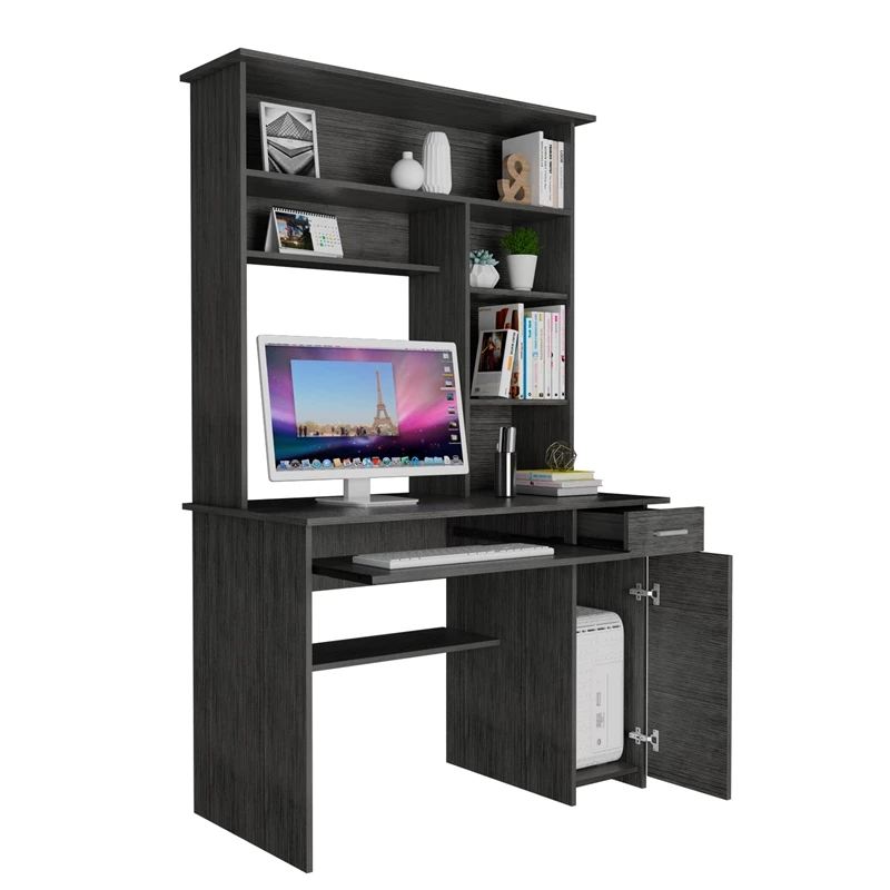 TUHOME Compu 180 Hutch Desk Engineered Wood Desks In Black 19 TUHOME Compu 180 Hutch Desk Engineered Wood Desks In Black - Image 17