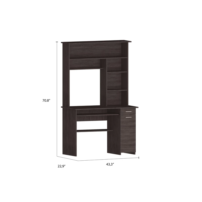 TUHOME Compu 180 Hutch Desk Engineered Wood Desks In Black 20 TUHOME Compu 180 Hutch Desk Engineered Wood Desks In Black - Image 18
