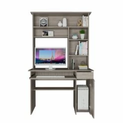 TUHOME Compu 180 Hutch Desk Engineered Wood Desks In Black 28 TUHOME Compu 180 Hutch Desk Engineered Wood Desks In Black -CYMAX Sales 2170432 8 L