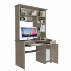 TUHOME Compu 180 Hutch Desk Engineered Wood Desks In Black 29 TUHOME Compu 180 Hutch Desk Engineered Wood Desks In Black -CYMAX Sales 2170432 9 L