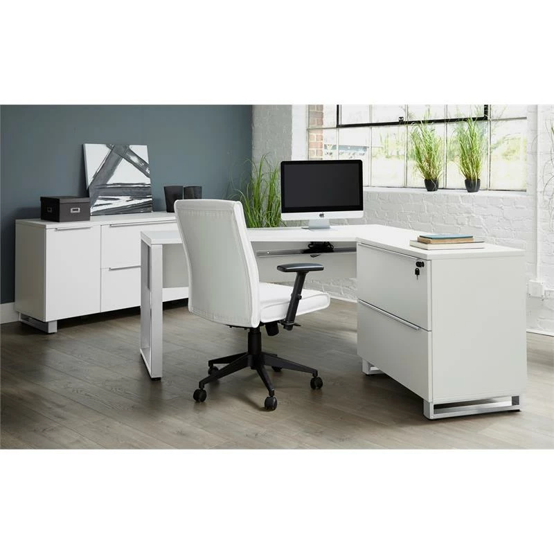 RSF Crescent Desk 63x24/32 Inches In White 7 RSF Crescent Desk 63x24/32 Inches In White - Image 5