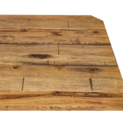 Executive Credenza Desk Writing Table With Solid Wood Plank Top Brown -CYMAX Sales 2172898 10 L