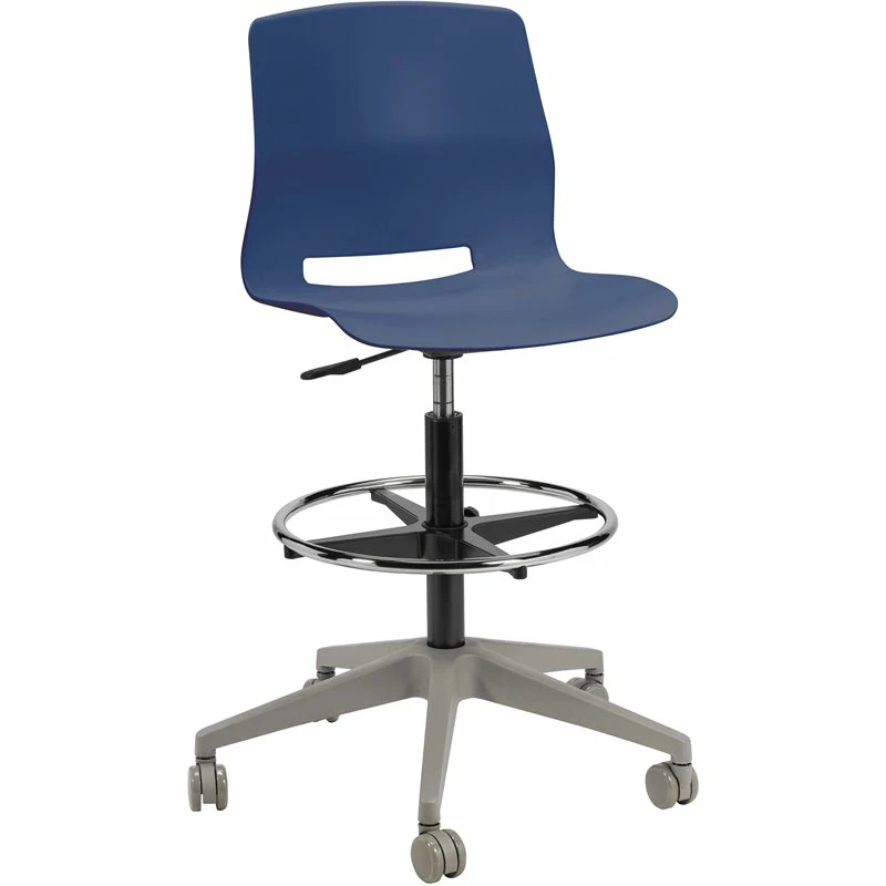 Olio Designs Lola Plastic Mobile Drafting Stool In Black 9 Olio Designs Lola Plastic Mobile Drafting Stool In Black - Image 7