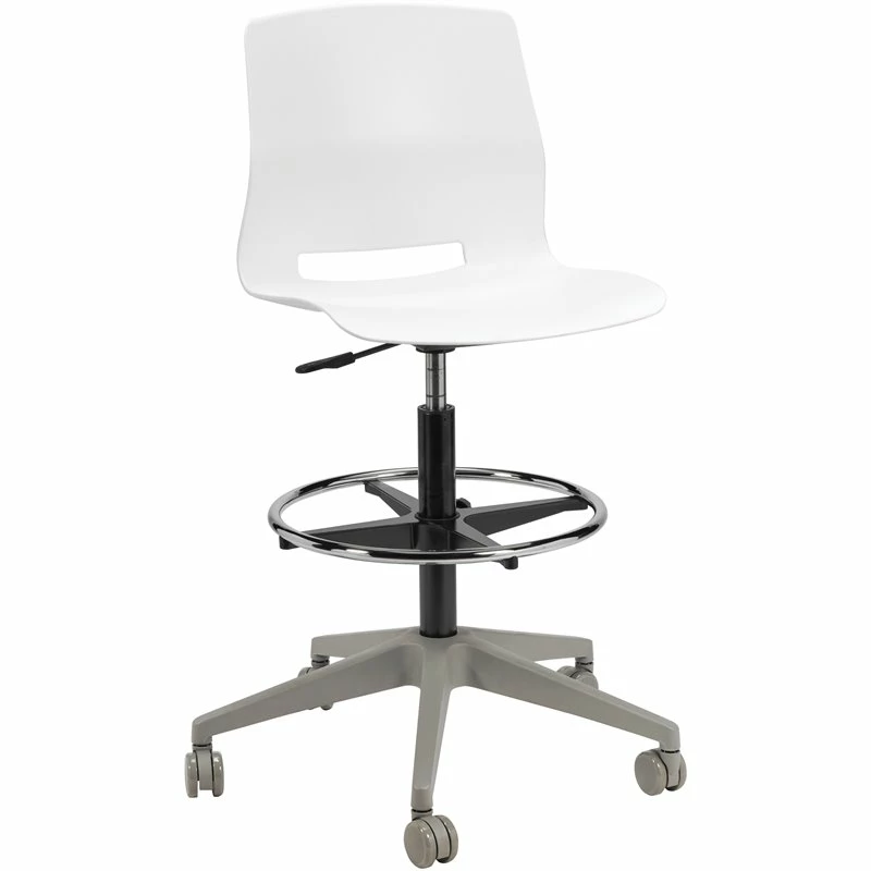 Olio Designs Lola Plastic Mobile Drafting Stool In Black 5 Olio Designs Lola Plastic Mobile Drafting Stool In Black - Image 3