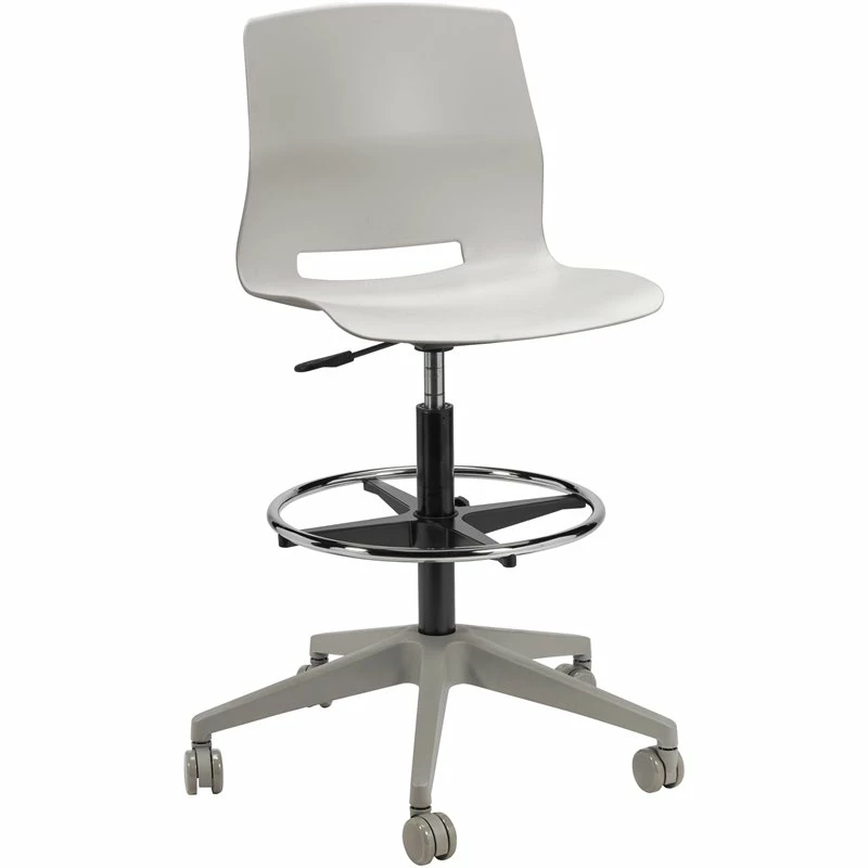 Olio Designs Lola Plastic Mobile Drafting Stool In Black 6 Olio Designs Lola Plastic Mobile Drafting Stool In Black - Image 4