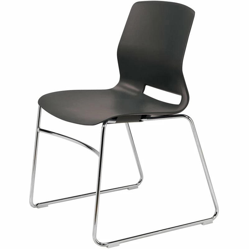 Olio Designs Lola Plastic Sled Base Stackable Chair In Black 7 Olio Designs Lola Plastic Sled Base Stackable Chair In Black - Image 5