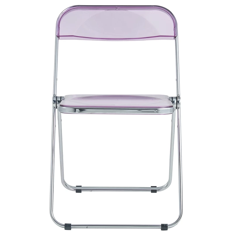 LeisureMod Lawrence Acrylic Folding Chair With Metal Frame In Clear 21 LeisureMod Lawrence Acrylic Folding Chair With Metal Frame In Clear - Image 19